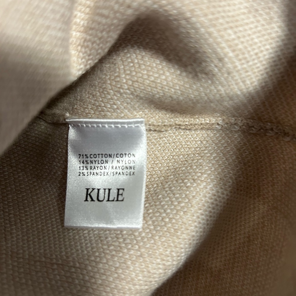 KULE Beige and White Checkered Cardigan with Vibrant Trim - Picture 5 of 5